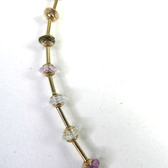 Vida Jewels Gold Tone Pastel Rainbow Sparkly Necklace Bridgerton Regency Stones - Picture 3 of 10